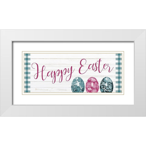 Happy Easter White Modern Wood Framed Art Print with Double Matting by Kimberly, Allen