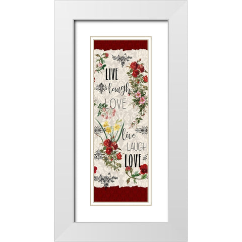 Live Laugh Love Panel White Modern Wood Framed Art Print with Double Matting by Kimberly, Allen