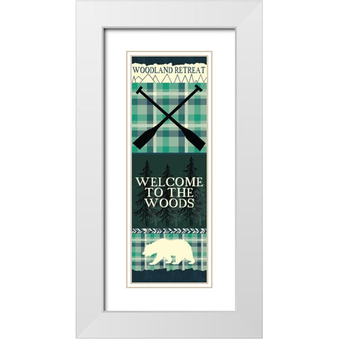 Welcome to the Woods Panel A White Modern Wood Framed Art Print with Double Matting by Kimberly, Allen