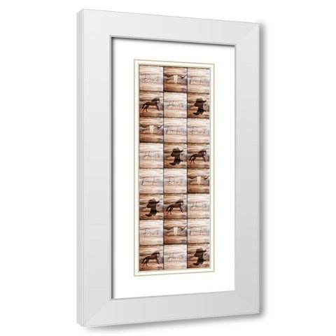 Western Welcome Panel White Modern Wood Framed Art Print with Double Matting by Kimberly, Allen