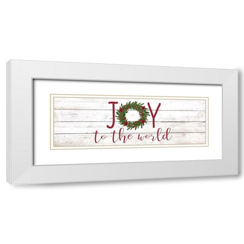 Joy to the World White Modern Wood Framed Art Print with Double Matting by Kimberly, Allen