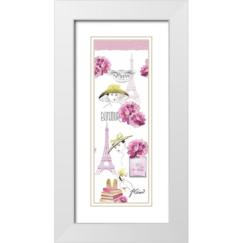 Paris Scents Panel White Modern Wood Framed Art Print with Double Matting by Kimberly, Allen