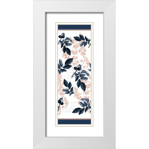 Navy Branches White Modern Wood Framed Art Print with Double Matting by Kimberly, Allen