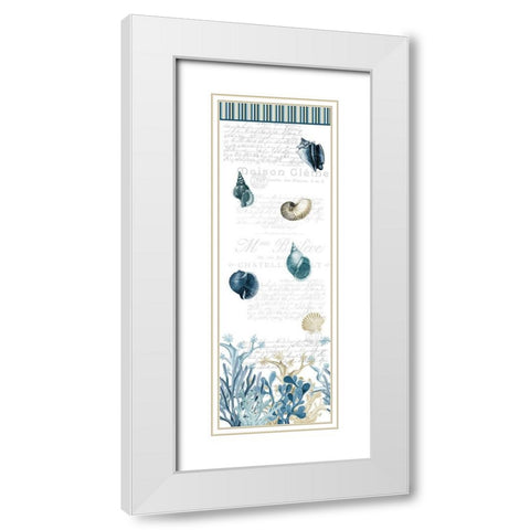 Coastal Coral Panel White Modern Wood Framed Art Print with Double Matting by Kimberly, Allen
