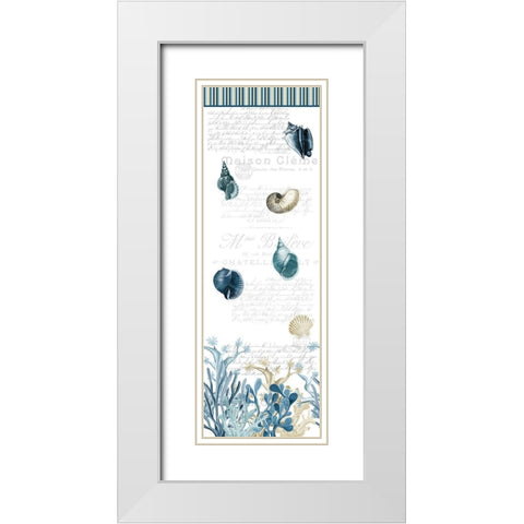 Coastal Coral Panel White Modern Wood Framed Art Print with Double Matting by Kimberly, Allen
