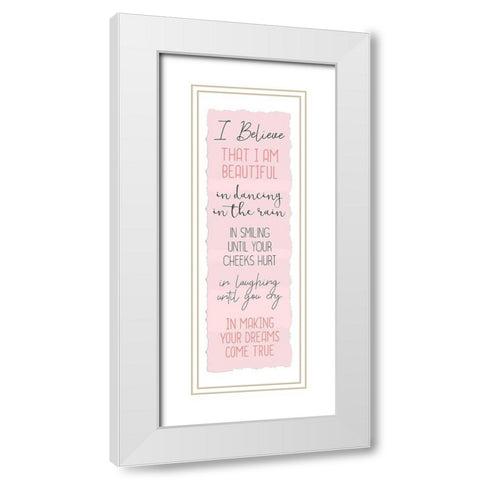 Believe A White Modern Wood Framed Art Print with Double Matting by Kimberly, Allen