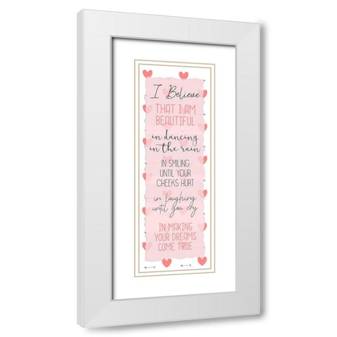 I Believe 1 White Modern Wood Framed Art Print with Double Matting by Kimberly, Allen