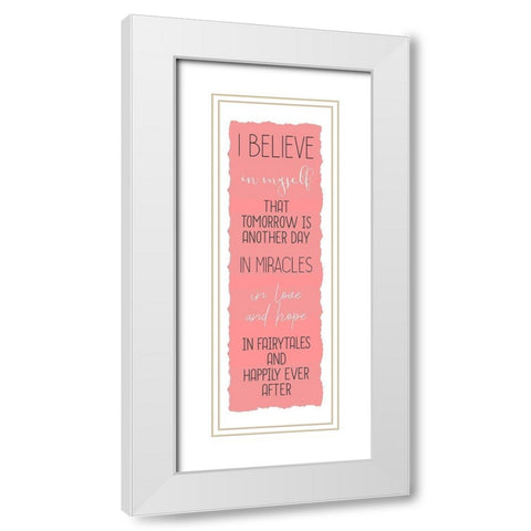 Believe B White Modern Wood Framed Art Print with Double Matting by Kimberly, Allen