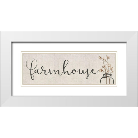Farmhouse Cotton White Modern Wood Framed Art Print with Double Matting by Kimberly, Allen