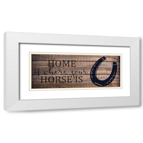 Home Horse v2 White Modern Wood Framed Art Print with Double Matting by Kimberly, Allen