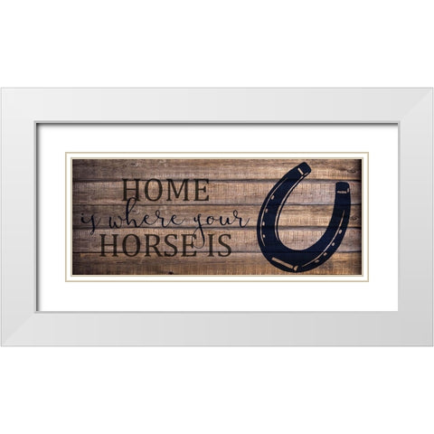 Home Horse v2 White Modern Wood Framed Art Print with Double Matting by Kimberly, Allen