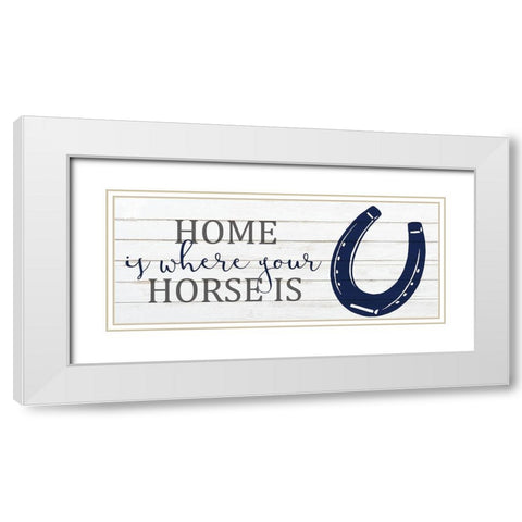 Home Horse White Modern Wood Framed Art Print with Double Matting by Kimberly, Allen