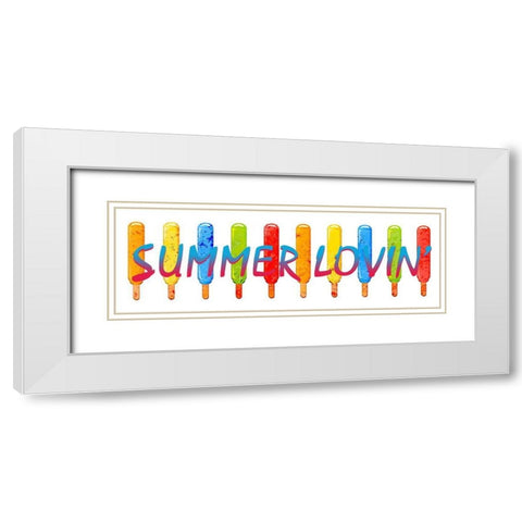 Summer Lovin White Modern Wood Framed Art Print with Double Matting by Kimberly, Allen
