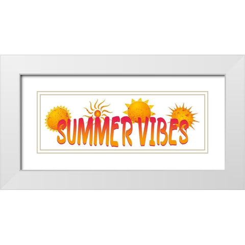 Summer Sun Vibes White Modern Wood Framed Art Print with Double Matting by Allen, Kimberly