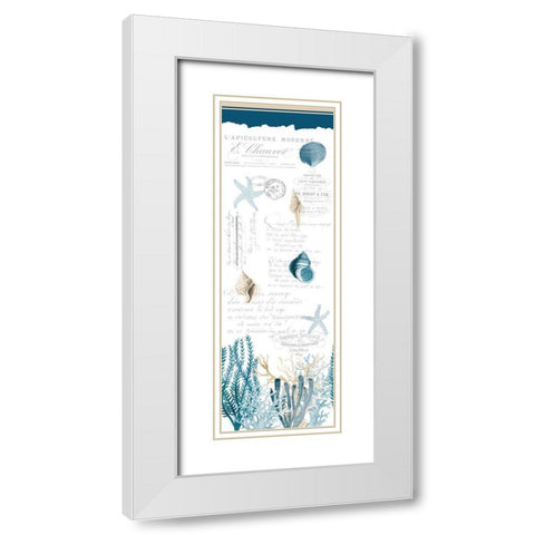 Coral Cove Blue White Modern Wood Framed Art Print with Double Matting by Kimberly, Allen