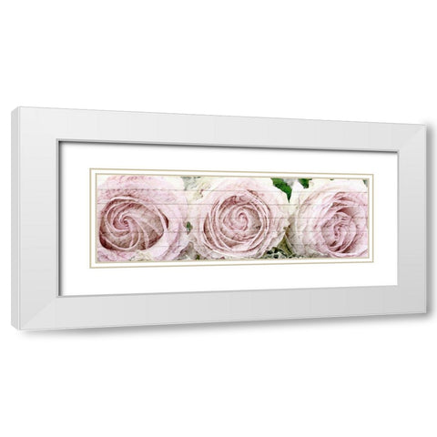 Three Roses White Modern Wood Framed Art Print with Double Matting by Kimberly, Allen