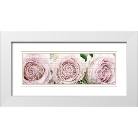 Three Roses White Modern Wood Framed Art Print with Double Matting by Kimberly, Allen