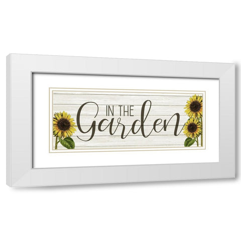 Sunflower Garden White Modern Wood Framed Art Print with Double Matting by Kimberly, Allen