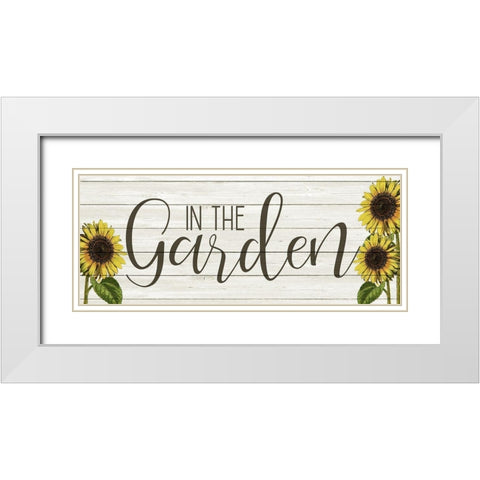 Sunflower Garden White Modern Wood Framed Art Print with Double Matting by Kimberly, Allen