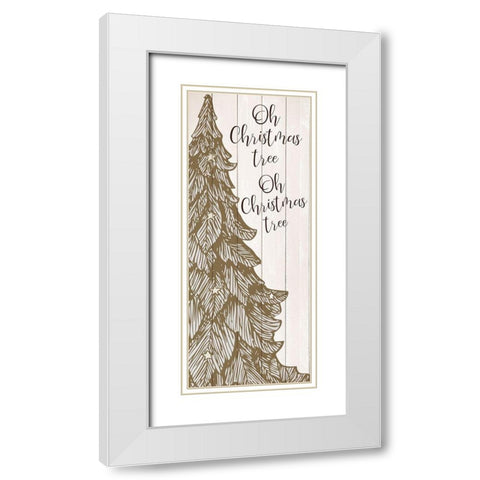 Christmas Tree White Modern Wood Framed Art Print with Double Matting by Kimberly, Allen
