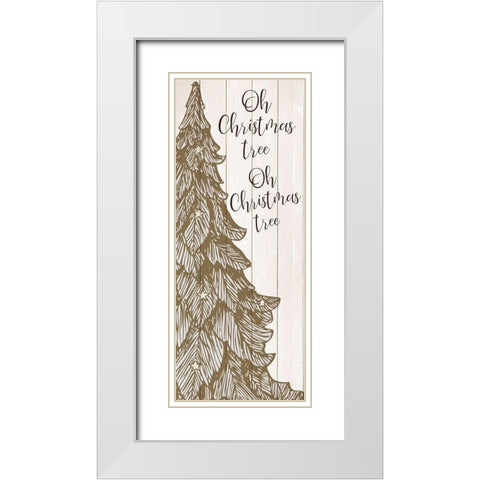 Christmas Tree White Modern Wood Framed Art Print with Double Matting by Kimberly, Allen