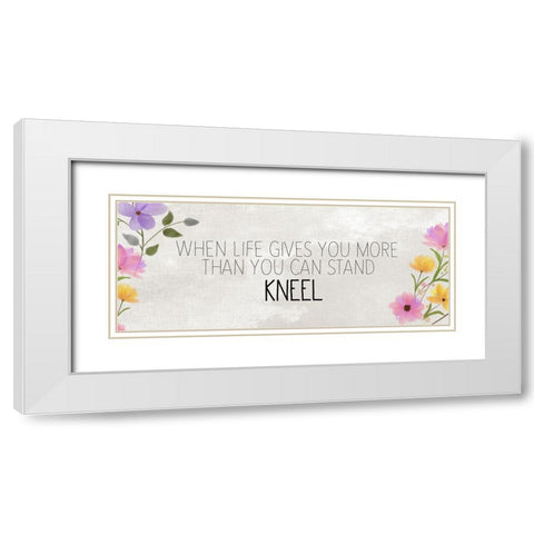 Kneel White Modern Wood Framed Art Print with Double Matting by Kimberly, Allen