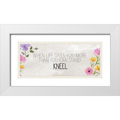 Kneel White Modern Wood Framed Art Print with Double Matting by Kimberly, Allen