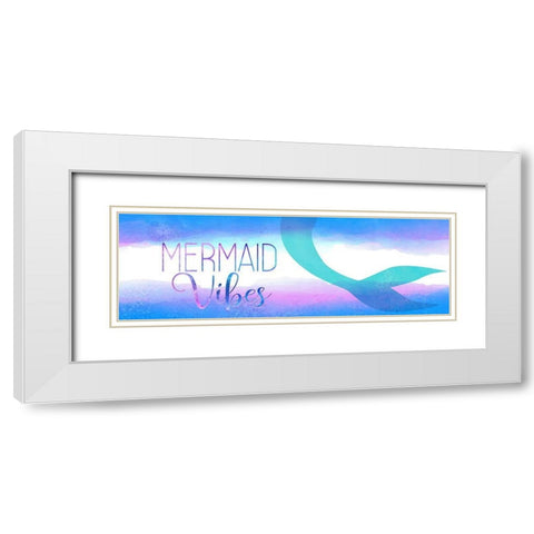 Mermaid Vibes White Modern Wood Framed Art Print with Double Matting by Kimberly, Allen