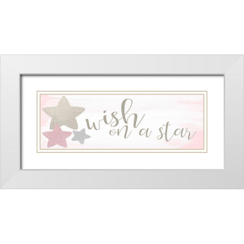 Wish on a Star White Modern Wood Framed Art Print with Double Matting by Kimberly, Allen