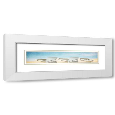 Beached Row White Modern Wood Framed Art Print with Double Matting by Kimberly, Allen