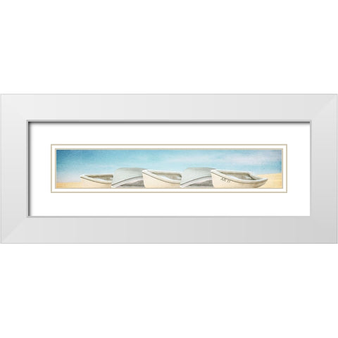 Beached Row White Modern Wood Framed Art Print with Double Matting by Kimberly, Allen