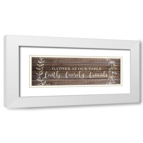 Gather at Our Table White Modern Wood Framed Art Print with Double Matting by Kimberly, Allen
