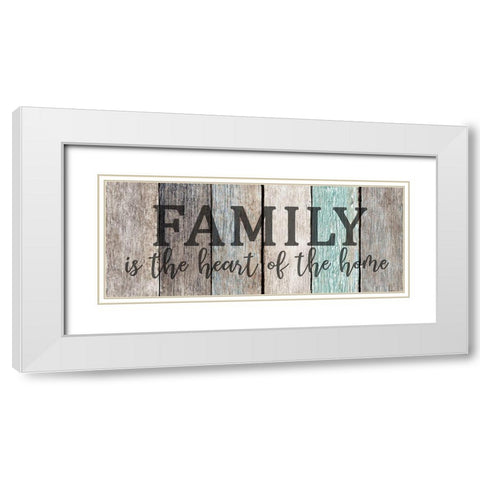 Family Heart White Modern Wood Framed Art Print with Double Matting by Kimberly, Allen