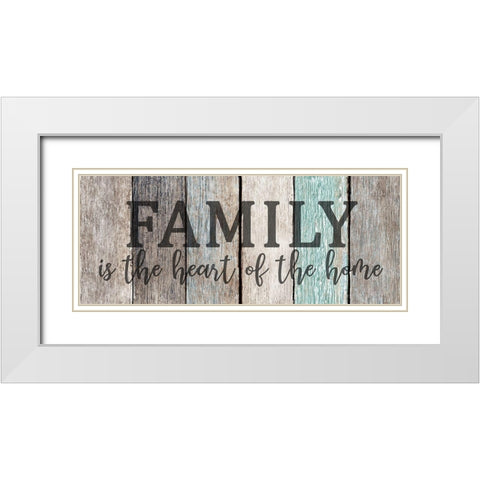 Family Heart White Modern Wood Framed Art Print with Double Matting by Kimberly, Allen