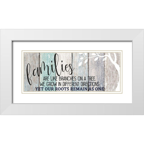Family Tree White Modern Wood Framed Art Print with Double Matting by Kimberly, Allen