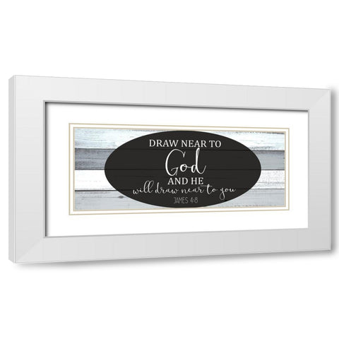 Draw Near White Modern Wood Framed Art Print with Double Matting by Kimberly, Allen