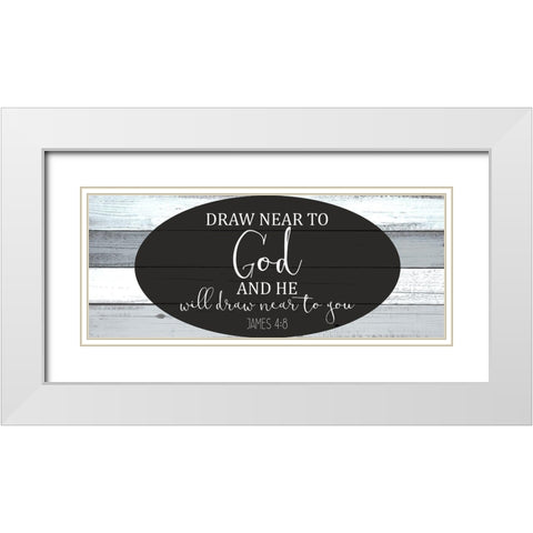 Draw Near White Modern Wood Framed Art Print with Double Matting by Kimberly, Allen