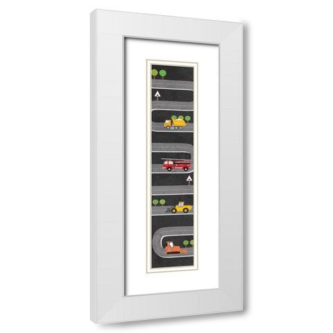 Lets Drive White Modern Wood Framed Art Print with Double Matting by Kimberly, Allen