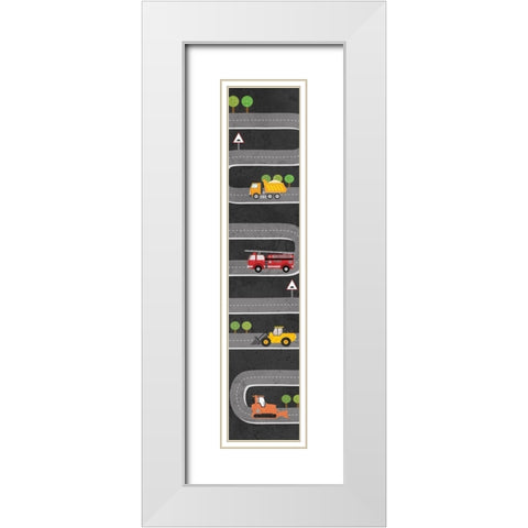 Lets Drive White Modern Wood Framed Art Print with Double Matting by Kimberly, Allen