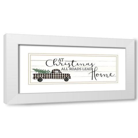 All Roads Lead White Modern Wood Framed Art Print with Double Matting by Kimberly, Allen