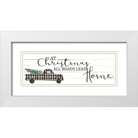 All Roads Lead White Modern Wood Framed Art Print with Double Matting by Kimberly, Allen