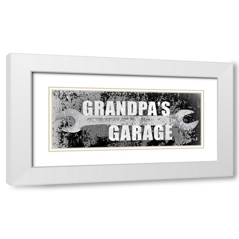 Grandpas Garage White Modern Wood Framed Art Print with Double Matting by Kimberly, Allen