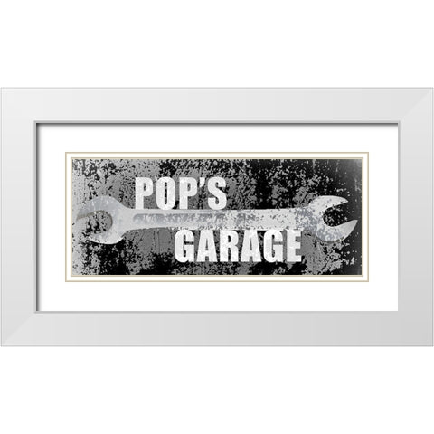 Pops Garage White Modern Wood Framed Art Print with Double Matting by Kimberly, Allen