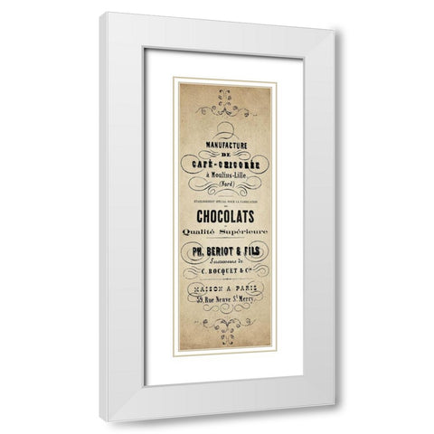 Cafe Chocolate White Modern Wood Framed Art Print with Double Matting by Kimberly, Allen