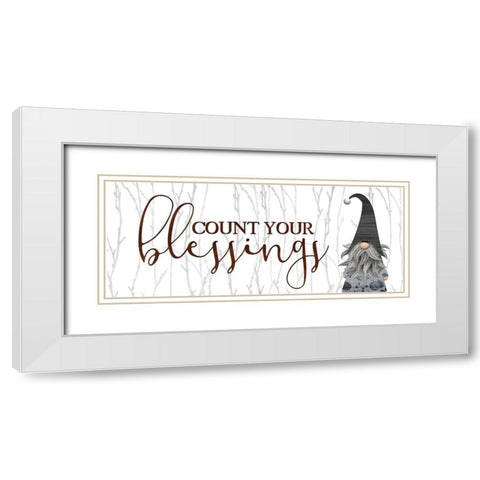 Count Your Blessings White Modern Wood Framed Art Print with Double Matting by Kimberly, Allen