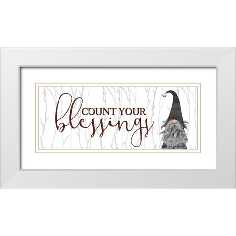Count Your Blessings White Modern Wood Framed Art Print with Double Matting by Kimberly, Allen