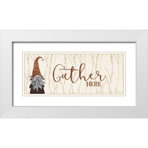 Gather Here v2 White Modern Wood Framed Art Print with Double Matting by Allen, Kimberly