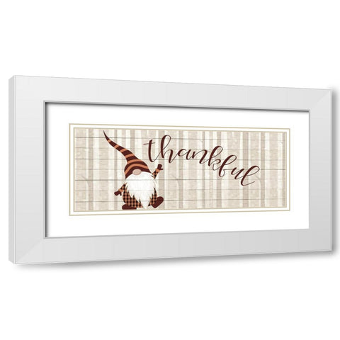 Autumn Gnomes 1 White Modern Wood Framed Art Print with Double Matting by Allen, Kimberly