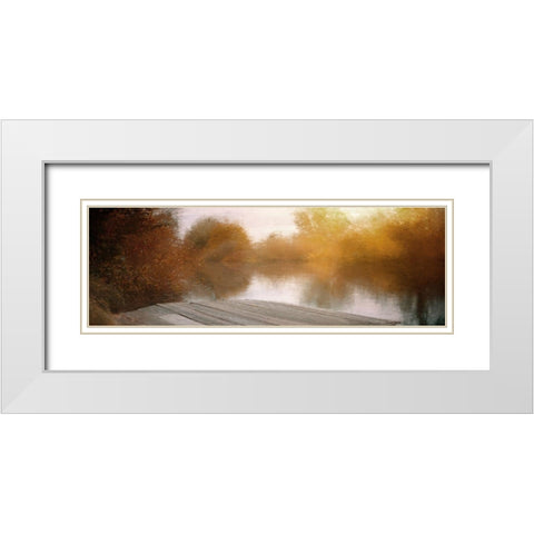 Lake View White Modern Wood Framed Art Print with Double Matting by Allen, Kimberly