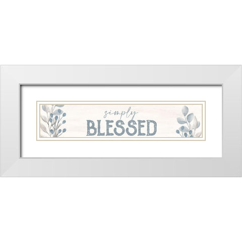 Simply Blessed 1 White Modern Wood Framed Art Print with Double Matting by Allen, Kimberly